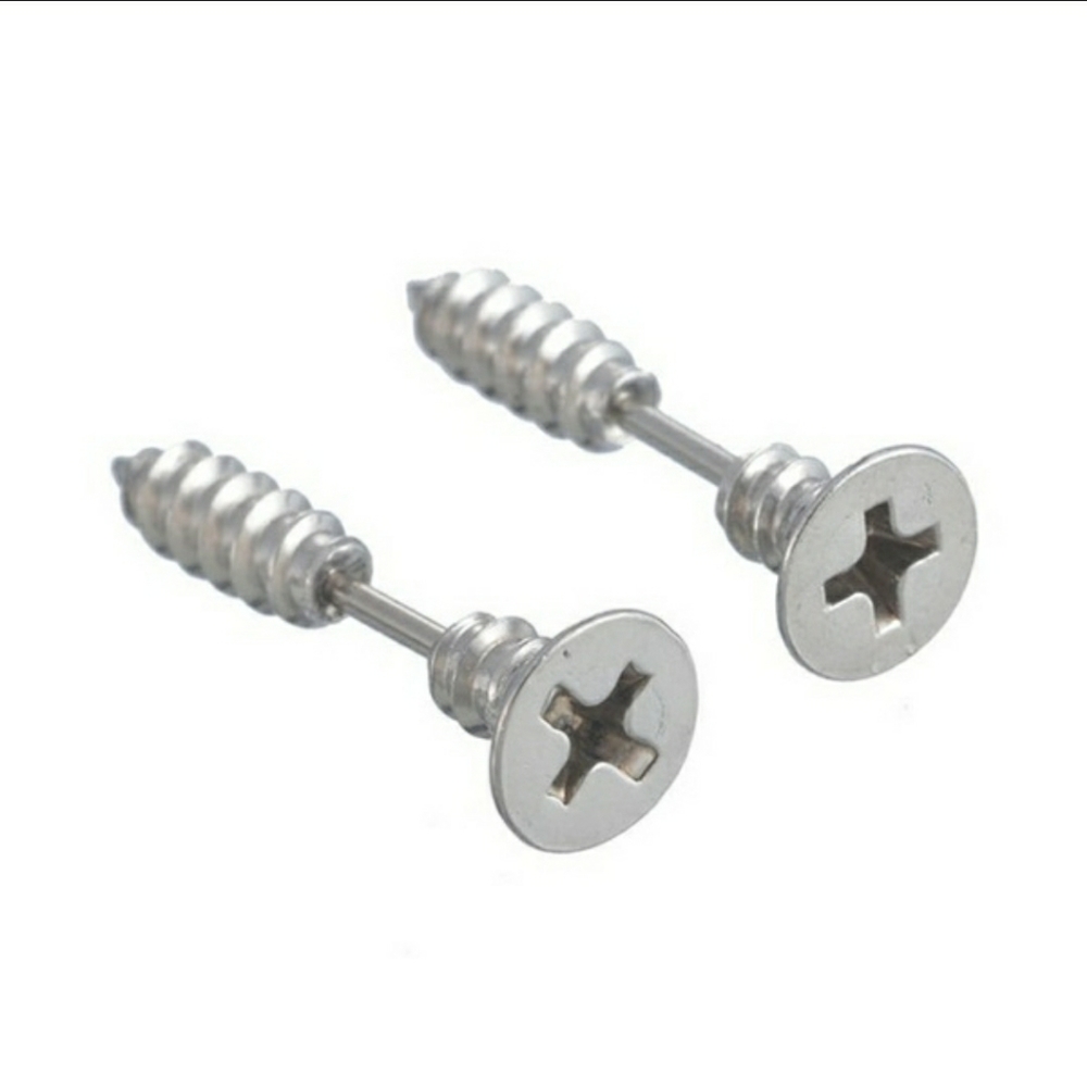 Unisex Faux Screw Earrings